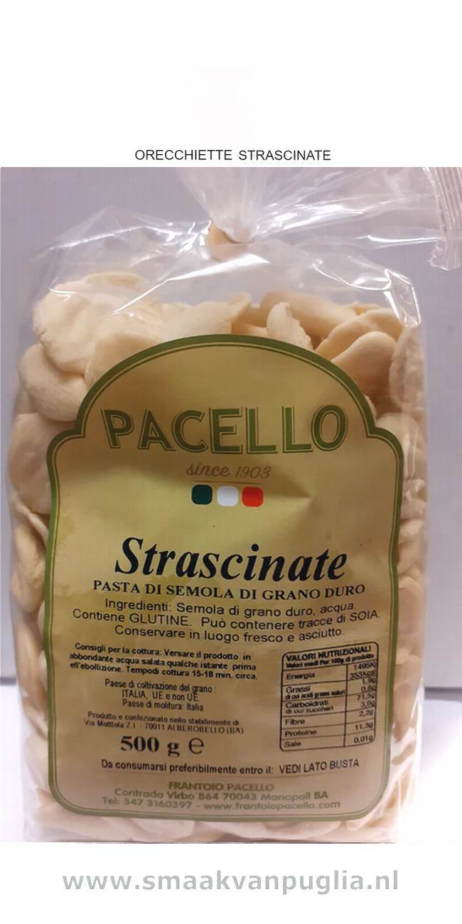 pasta ORECCHIETTE STRASCINATE PACELLO (500 gram)